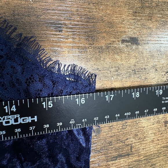 Y2K Crushed Velvet Cami Tank Top Small Babydoll Lace Trim Fairy Whimsigoth Luxe - Picture 4 of 8